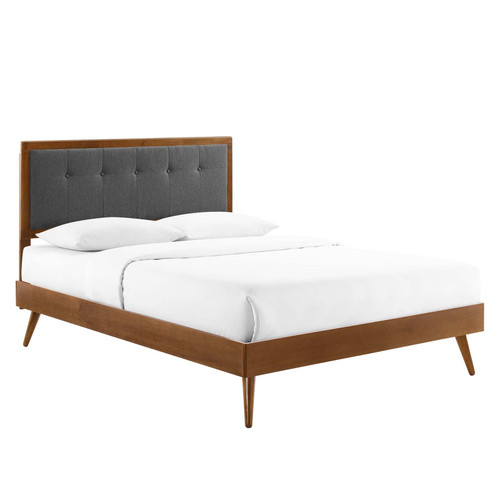 Willow Queen Wood Platform Bed With Splayed Legs MOD-6385-WAL-CHA