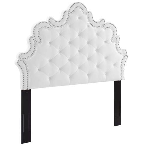 Arabella Button-Tufted Performance Velvet Full/Queen Headboard MOD-6563-WHI