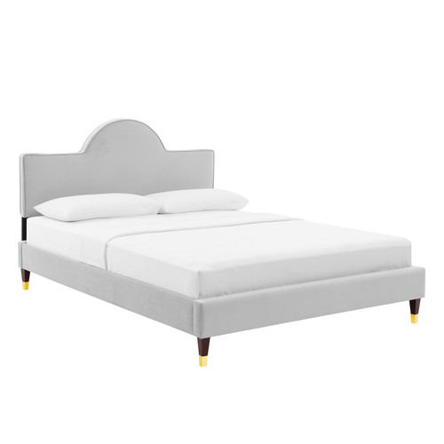 Aurora Performance Velvet Queen Bed MOD-6517-LGR