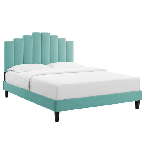 Elise Queen Performance Velvet Platform Bed MOD-6692-MIN