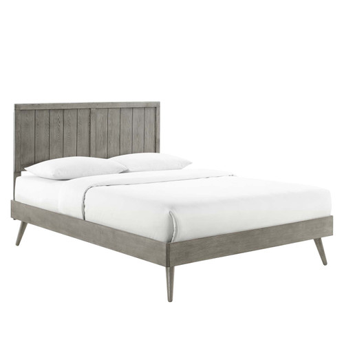 Alana Full Wood Platform Bed With Splayed Legs MOD-6619-GRY