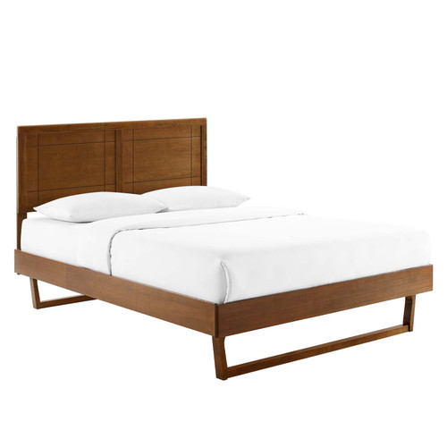 Marlee Full Wood Platform Bed With Angular Frame MOD-6625-WAL