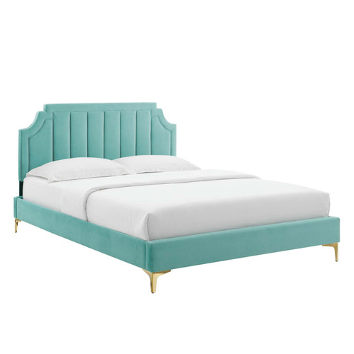 Sienna Performance Velvet Queen Platform Bed MOD-6712-MIN