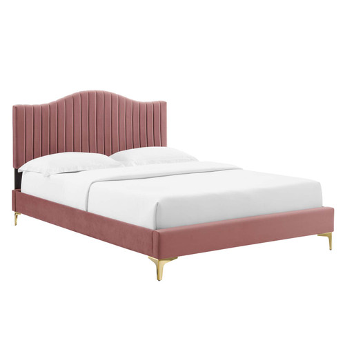 Juniper Channel Tufted Performance Velvet Twin Platform Bed MOD-6742-DUS