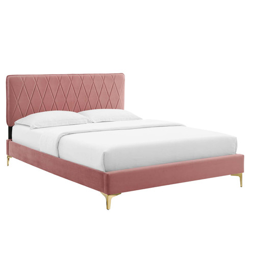 Phillipa Performance Velvet Queen Platform Bed MOD-6706-DUS