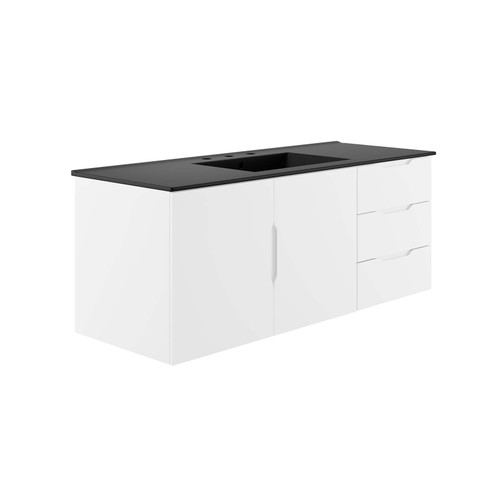 Vitality 48" Single Sink Bathroom Vanity EEI-5784-WHI-BLK