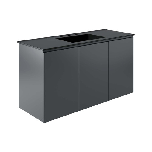 Bryn 48" Wall-Mount Bathroom Vanity EEI-5780-GRY-BLK