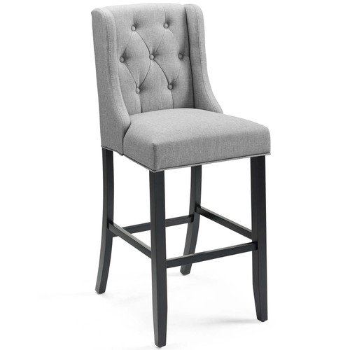 Baronet Tufted Button Upholstered Fabric Bar Stool EEI-3741-LGR
