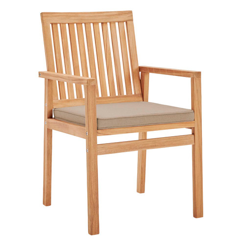 Farmstay Outdoor Patio Teak Wood Dining Armchair EEI-3718-NAT-TAU