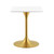 Lippa 24" Square Wood Top Dining Table Gold White EEI-3210-GLD-WHI