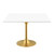 Lippa 47" Square Wood Top Dining Table Gold White EEI-3230-GLD-WHI