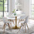 Lippa 54" Oval Artificial Marble Dining Table Gold White EEI-3235-GLD-WHI