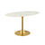 Lippa 54" Oval Artificial Marble Dining Table Gold White EEI-3235-GLD-WHI