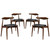 Stalwart Dining Side Chairs Set of 4 Dark Walnut Black EEI-1378-DWL-BLK
