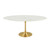 Lippa 78" Oval Artificial Marble Dining Table Gold White EEI-3257-GLD-WHI