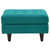 Empress Upholstered Fabric Ottoman Teal EEI-1667-TEA