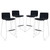 Dive Bar Stool Set of 4 Black EEI-1687-BLK