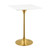 Lippa 28" Square Wood Top Bar Table Gold White EEI-3263-GLD-WHI