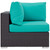 Convene Outdoor Patio Corner Espresso Turquoise EEI-1840-EXP-TRQ