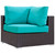 Convene Outdoor Patio Corner Espresso Turquoise EEI-1840-EXP-TRQ