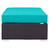 Convene Outdoor Patio Fabric Rectangle Ottoman Espresso Turquoise EEI-1847-EXP-TRQ