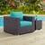 Convene Outdoor Patio Armchair Espresso Turquoise EEI-1906-EXP-TRQ