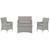 Bridge 4 Piece Outdoor Patio Patio Conversation Set Light Gray Gray EEI-2212-LGR-GRY