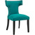 Curve Fabric Dining Chair Teal EEI-2221-TEA