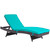 Convene Chaise Outdoor Patio Set of 6 Espresso Turquoise EEI-2430-EXP-TRQ-SET