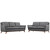 Beguile Living Room Set Upholstered Fabric Set of 2 Gray EEI-2434-DOR-SET