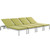 Shore Chaise with Cushions Outdoor Patio Aluminum Set of 4 Silver Peridot EEI-2738-SLV-PER-SET