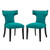 Curve Dining Side Chair Fabric Set of 2 Teal EEI-2741-TEA-SET