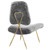 Ponder Upholstered Sheepskin Fur Lounge Chair Gray EEI-2810-GRY
