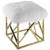 Intersperse Sheepskin Ottoman Gold White EEI-2844-GLD-WHI