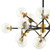 Sparkle Amber Glass And Antique Brass 18 Light Mid-Century Pendant Chandelier  EEI-2890