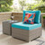 Repose Outdoor Patio Armless Chair Light Gray Turquoise EEI-2958-LGR-TRQ
