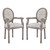 Arise Vintage French Upholstered Fabric Dining Armchair Set of 2 Beige EEI-3106-BEI-SET