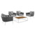 Stance 5 Piece Outdoor Patio Aluminum Sectional Sofa Set White Gray EEI-3321-WHI-GRY-SET