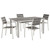 Shore 5 Piece Outdoor Patio Aluminum Outdoor Dining Set Silver Gray EEI-3197-SLV-GRY-SET