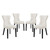 Silhouette Dining Side Chairs Upholstered Fabric Set of 4 Beige EEI-3328-BEI
