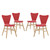 Cascade Dining Chair Set of 4 Red EEI-3380-RED