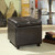 Treasure Upholstered Vinyl Ottoman Espresso EEI-814-BRN