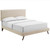 Amaris Queen Fabric Platform Bed with Round Splayed Legs Beige MOD-5904-BEI