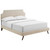 Corene Queen Fabric Platform Bed with Round Splayed Legs Beige MOD-5947-BEI