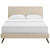 Macie Queen Fabric Platform Bed with Round Splayed Legs Beige MOD-5963-BEI