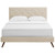 Tarah Queen Fabric Platform Bed with Round Splayed Legs Beige MOD-5979-BEI