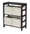 Capri 2-Section M Storage Shelf with 4 Foldable Beige Fabric Baskets