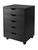 Halifax Cabinet for Closet / Office, 5 Drawers, Black