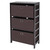 Torino 4-PC Set Storage Shelf w/ Black Fabric Baskets