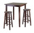 Parkland 3-Pc High Table with 29" Square Leg Stools Walnut